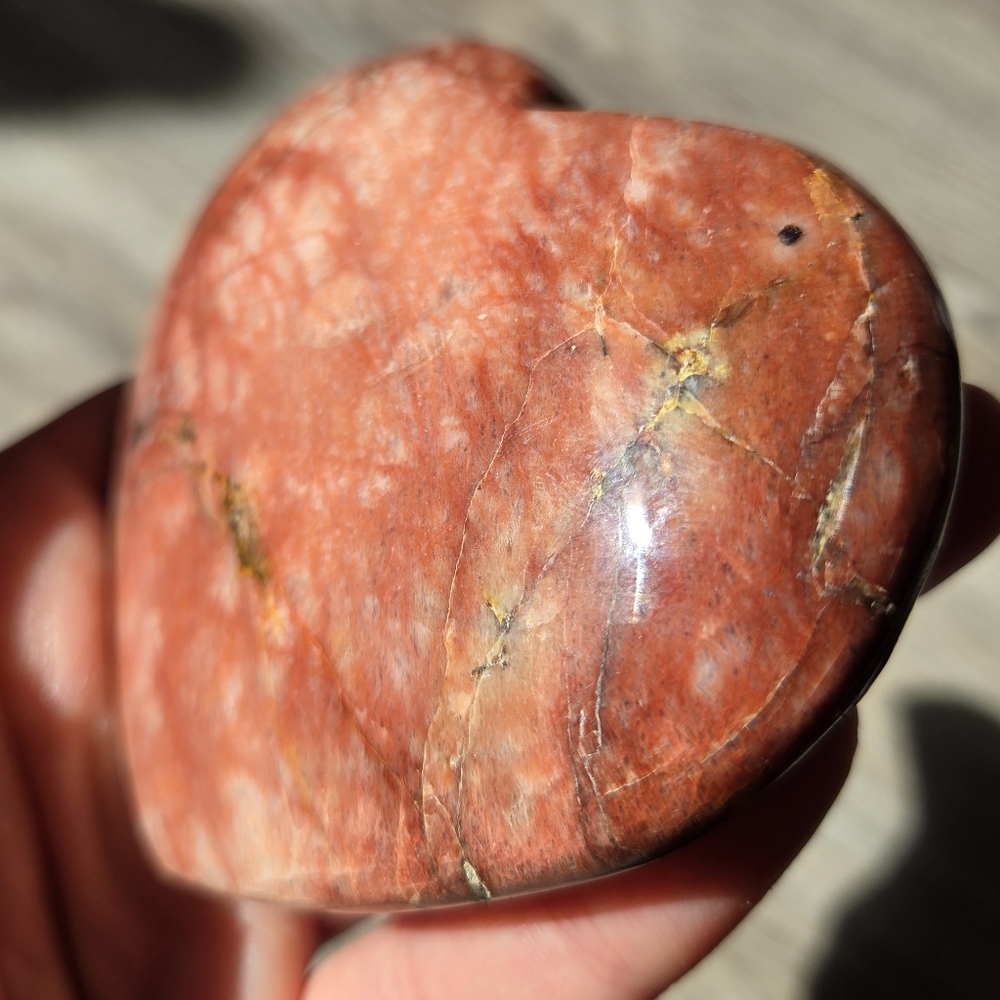 Fire moonstone heart - Picture 8 of 8